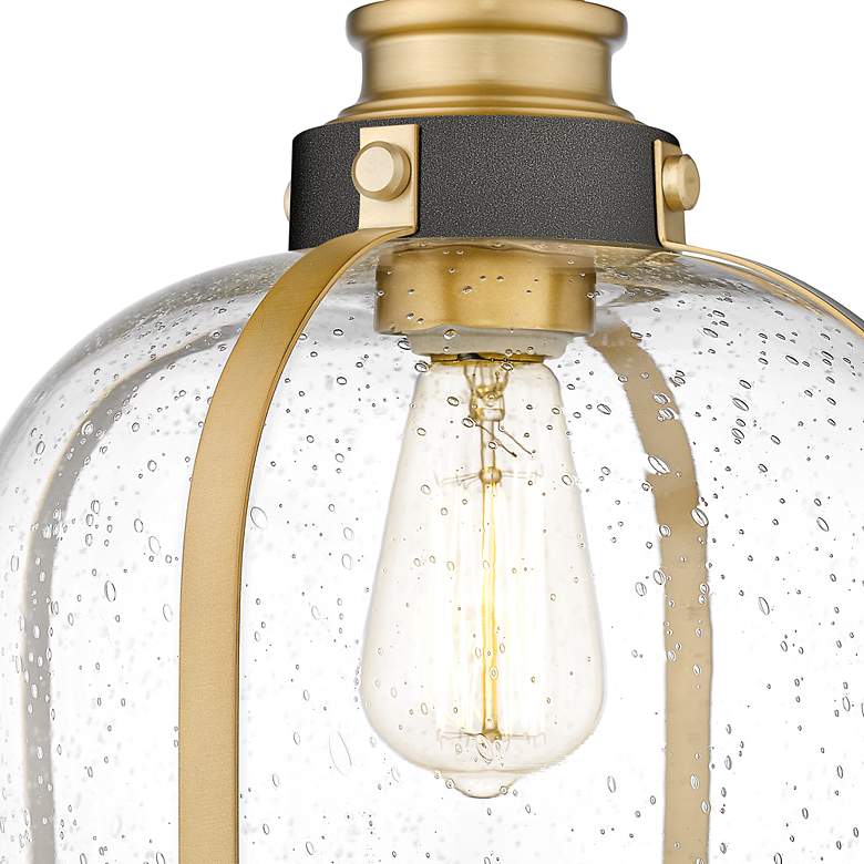 Image 3 Z-Lite Burren 12 1/4" Bronze-Brass Seeded Glass Dome Pendant Light more views
