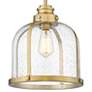 Z-Lite Burren 12 1/4" Heritage Brass Seeded Glass Dome Pendant Light in scene