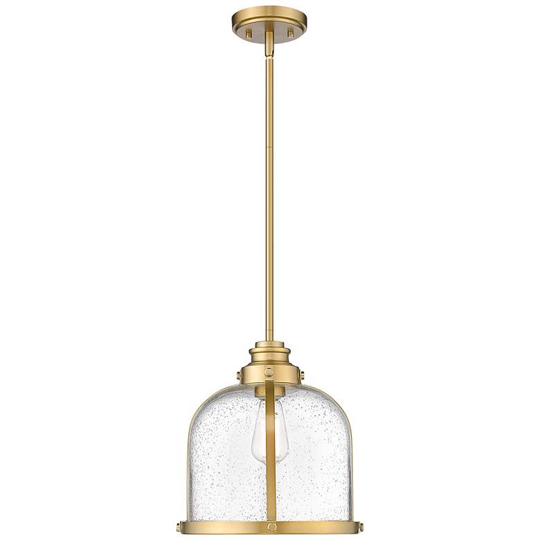 Image 4 Z-Lite Burren 12 1/4" Heritage Brass Seeded Glass Dome Pendant Light more views