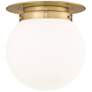1_Z-Lite Calhoun 13" Wide Gold and White Glass Dome Ceiling Light
