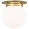 Z-Lite Calhoun 13" Wide Gold and White Glass Dome Ceiling Light