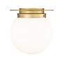 4_Z-Lite Calhoun 13" Wide Gold and White Glass Dome Ceiling Light more views