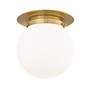 5_Z-Lite Calhoun 13" Wide Gold and White Glass Dome Ceiling Light more views