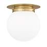 7_Z-Lite Calhoun 13" Wide Gold and White Glass Dome Ceiling Light more views