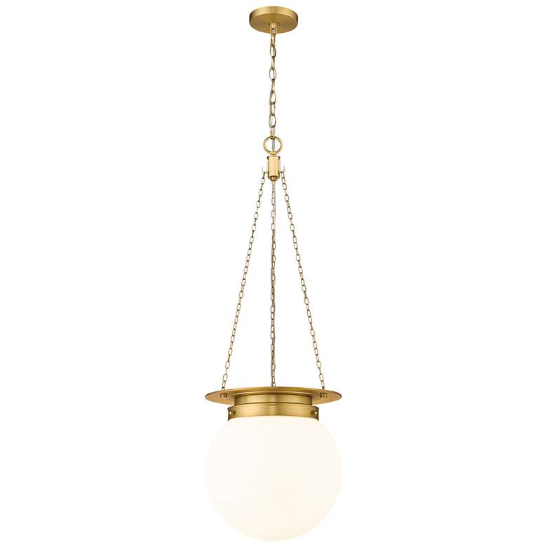 Image 2 Z-Lite Calhoun 13" Wide Heritage Brass Hanging Globe Pendant Light
