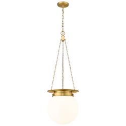 Z-Lite Calhoun 13" Wide Heritage Brass Hanging Globe Pendant Light