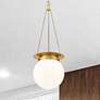 1_Z-Lite Calhoun 13" Wide Heritage Brass Hanging Globe Pendant Light