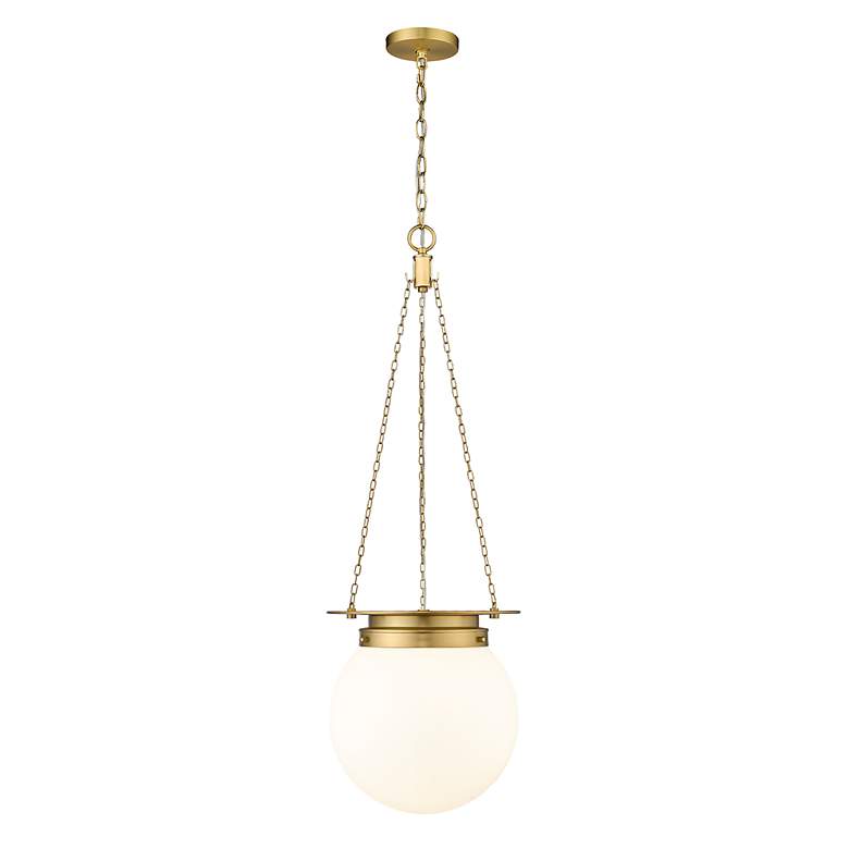 Image 5 Z-Lite Calhoun 13" Wide Heritage Brass Hanging Globe Pendant Light more views