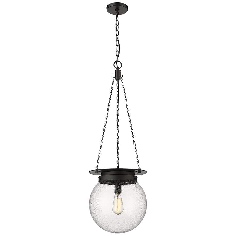 Image 2 Z-Lite Calhoun 13" Wide Matte Black Globe Pendant Light