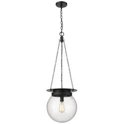 Z-Lite Calhoun 13" Wide Matte Black Globe Pendant Light
