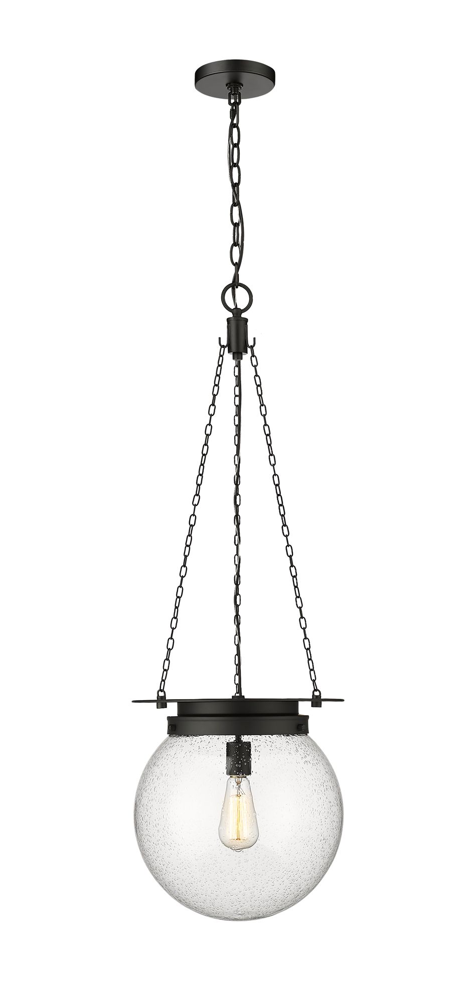 Z-Lite Calhoun 13" Wide Matte Black Globe Pendant Light
