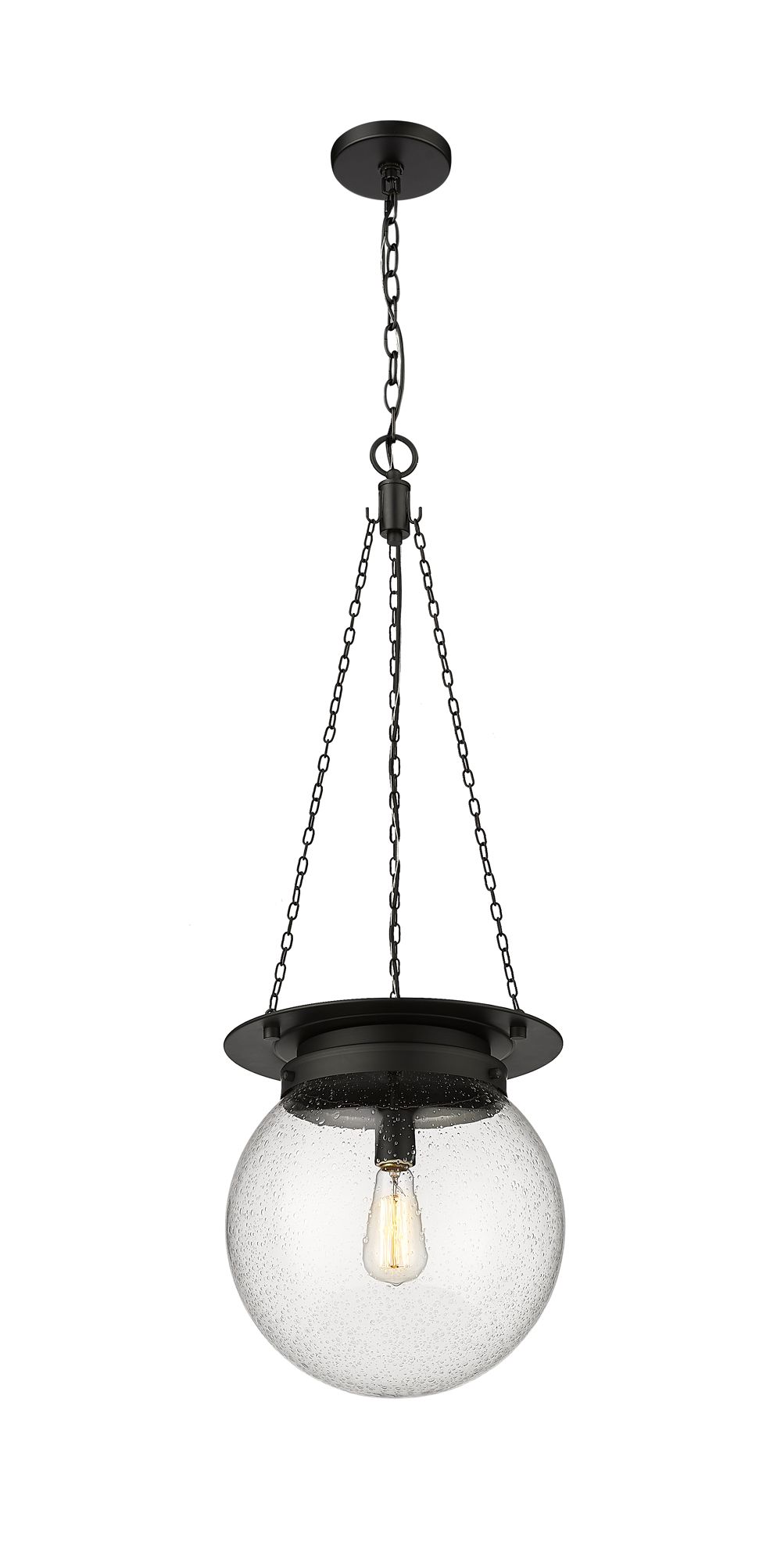 Z-Lite Calhoun 13" Wide Matte Black Globe Pendant Light