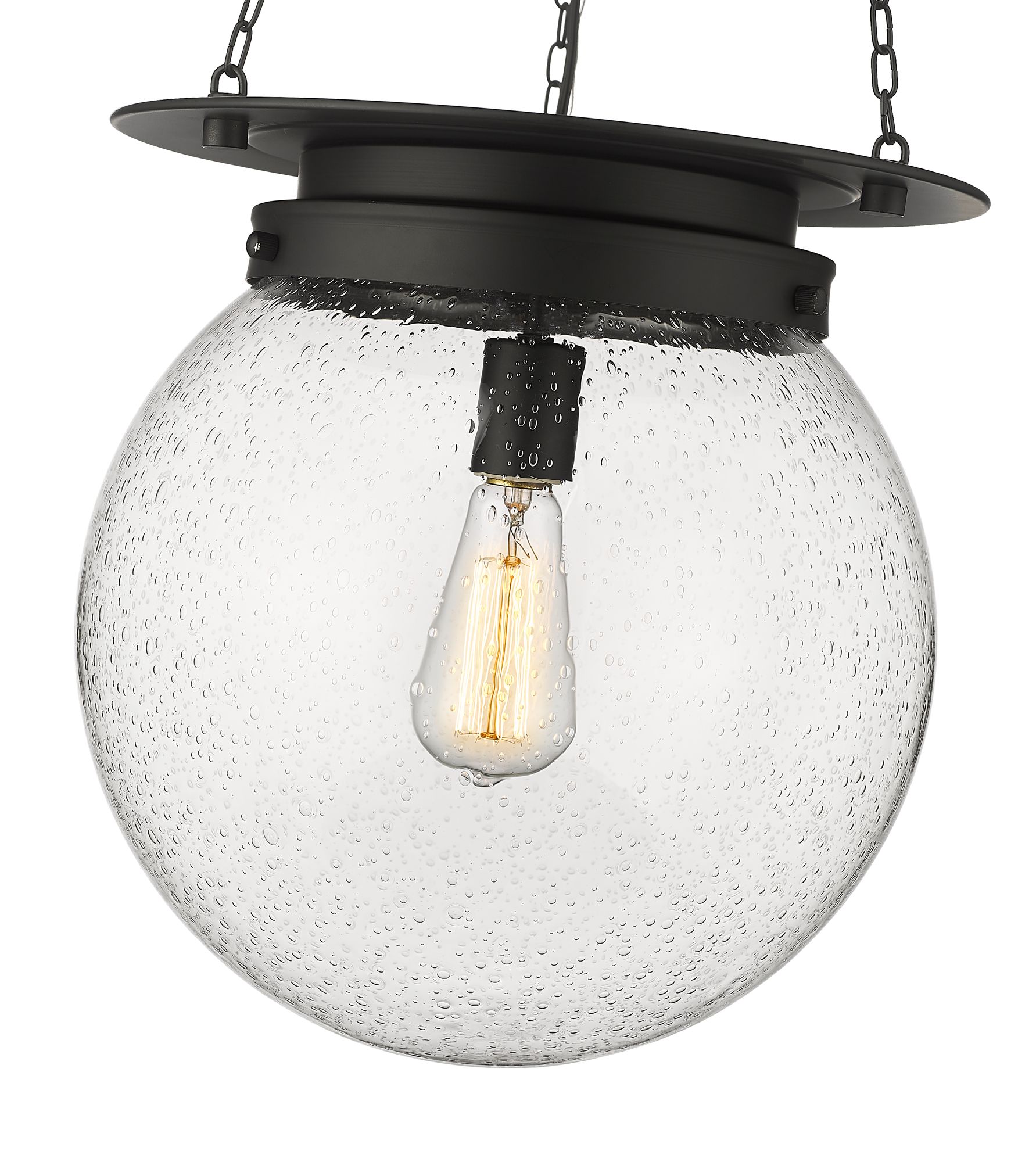 Z-Lite Calhoun 13" Wide Matte Black Globe Pendant Light