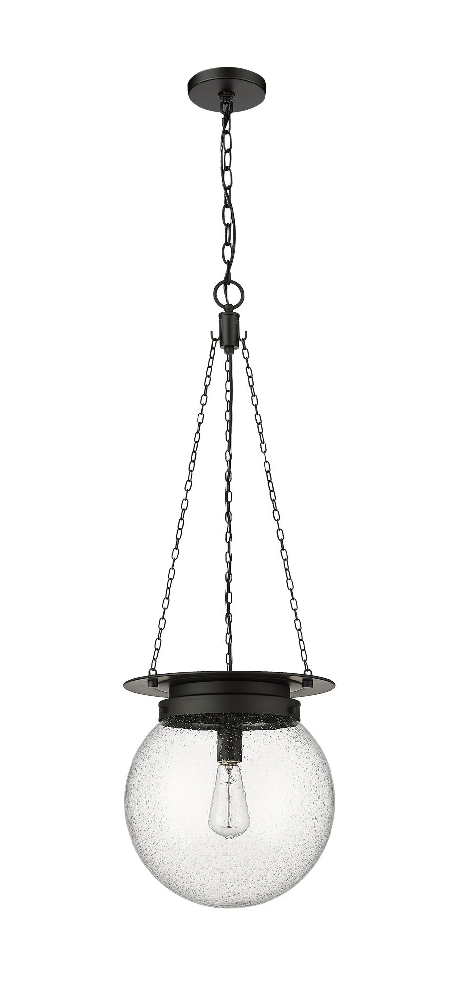Z-Lite Calhoun 13" Wide Matte Black Globe Pendant Light