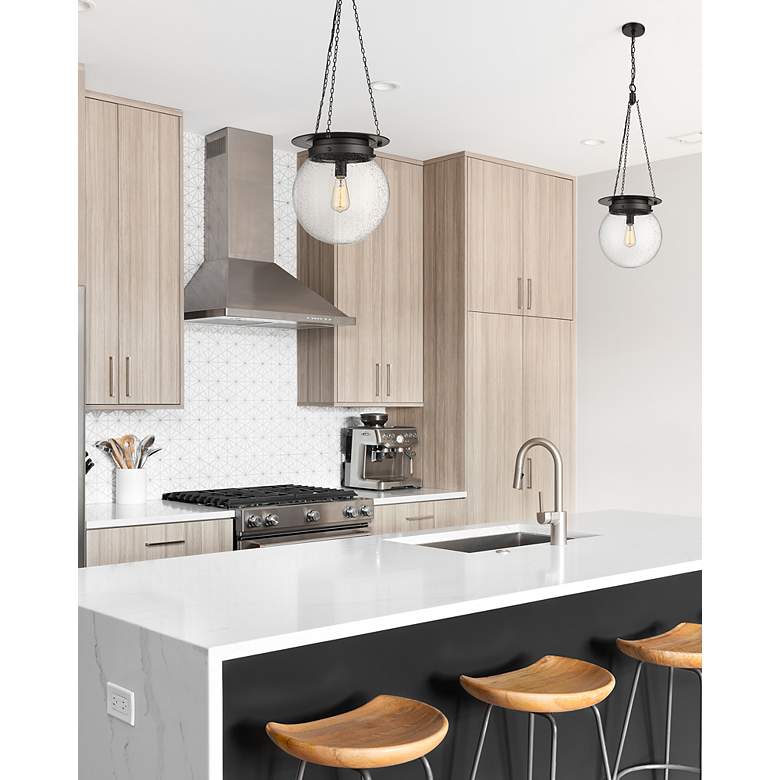 Image 4 Z-Lite Calhoun 13" Wide Matte Black Globe Pendant Light more views