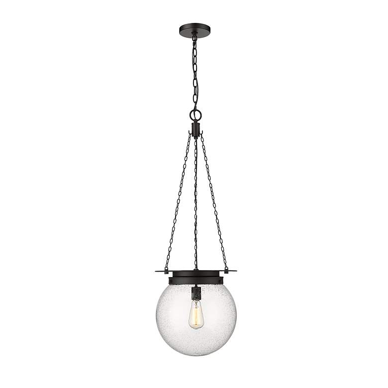 Image 5 Z-Lite Calhoun 13" Wide Matte Black Globe Pendant Light more views
