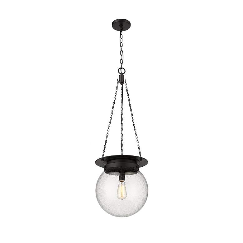 Image 6 Z-Lite Calhoun 13" Wide Matte Black Globe Pendant Light more views