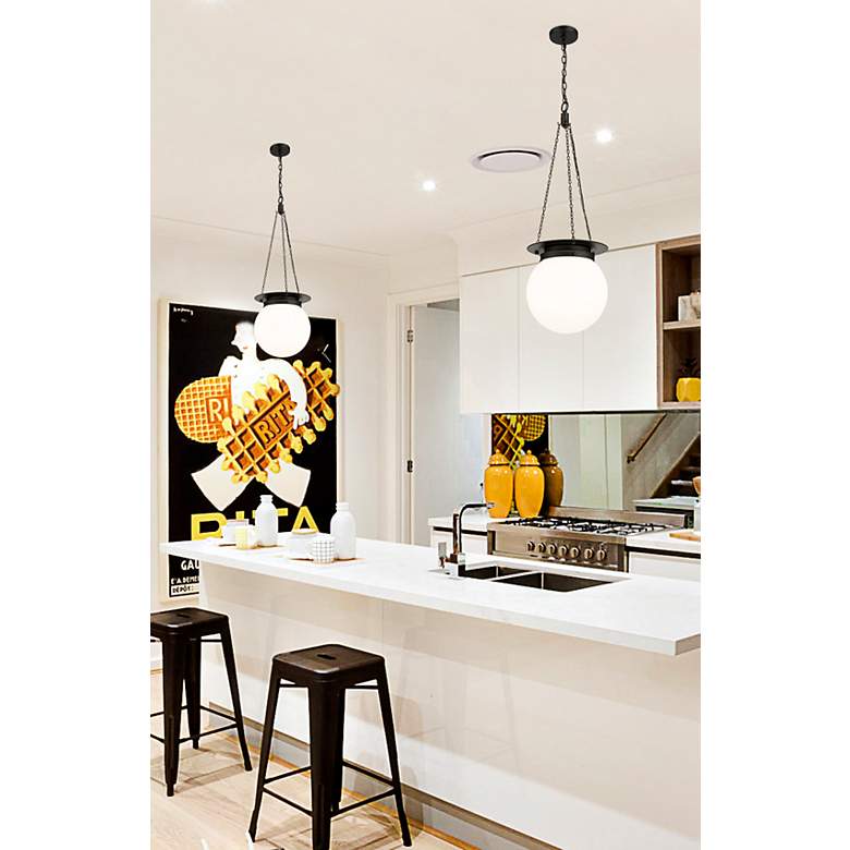 Image 3 Z-Lite Calhoun 13" Wide Matte Black Pendant Light more views