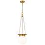 2_Z-Lite Calhoun 9" Wide Heritage Brass White Glass 1-Light Mini Pendant