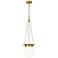 Z-Lite Calhoun 9" Wide Heritage Brass White Glass 1-Light Mini Pendant