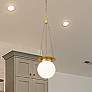 1_Z-Lite Calhoun 9" Wide Heritage Brass White Glass 1-Light Mini Pendant