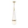 5_Z-Lite Calhoun 9" Wide Heritage Brass White Glass 1-Light Mini Pendant more views