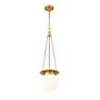 6_Z-Lite Calhoun 9" Wide Heritage Brass White Glass 1-Light Mini Pendant more views