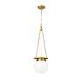 Z-Lite Calhoun 9" Wide Heritage Brass White Glass 1-Light Mini Pendant