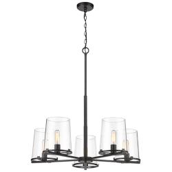 Z-Lite Callista 33" Wide Matte Black 5-Light Chandelier