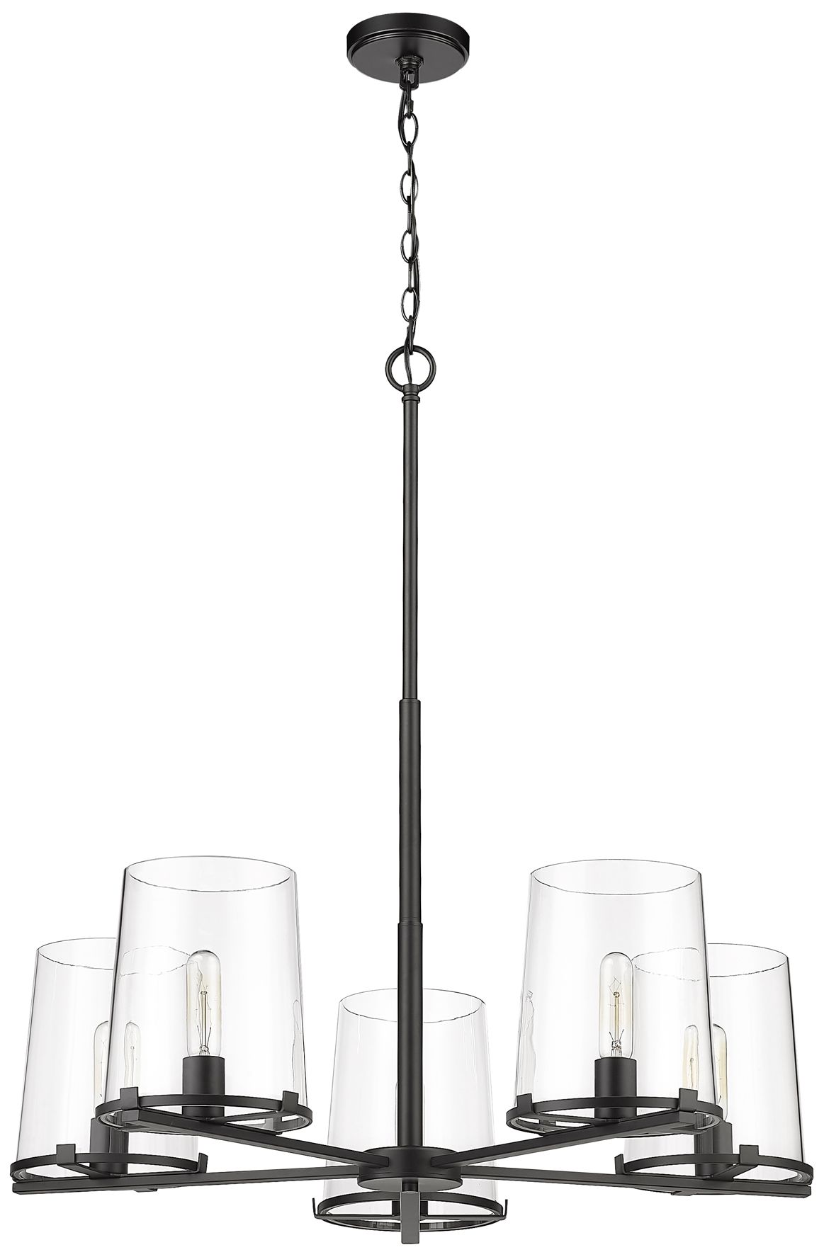 Z-Lite Callista 33" Wide Matte Black 5-Light Chandelier