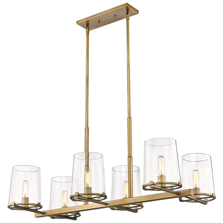 Image 3 Z-Lite Callista 43 1/2" Wide Rubbed Brass 6-Light Pendant