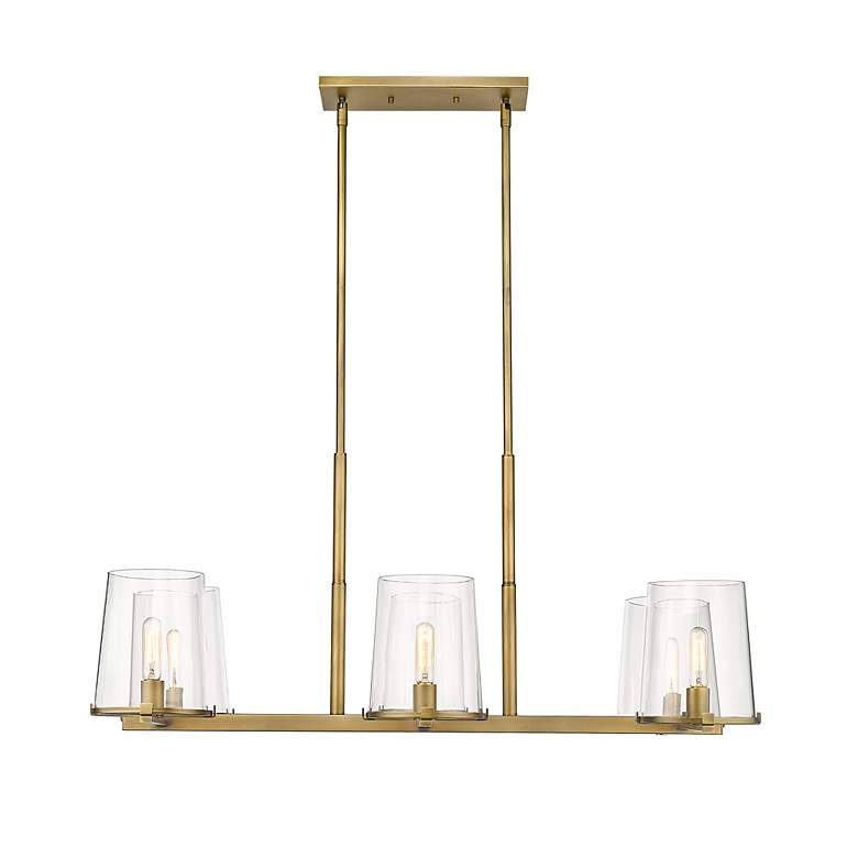 Image 6 Z-Lite Callista 43 1/2" Wide Rubbed Brass 6-Light Pendant more views