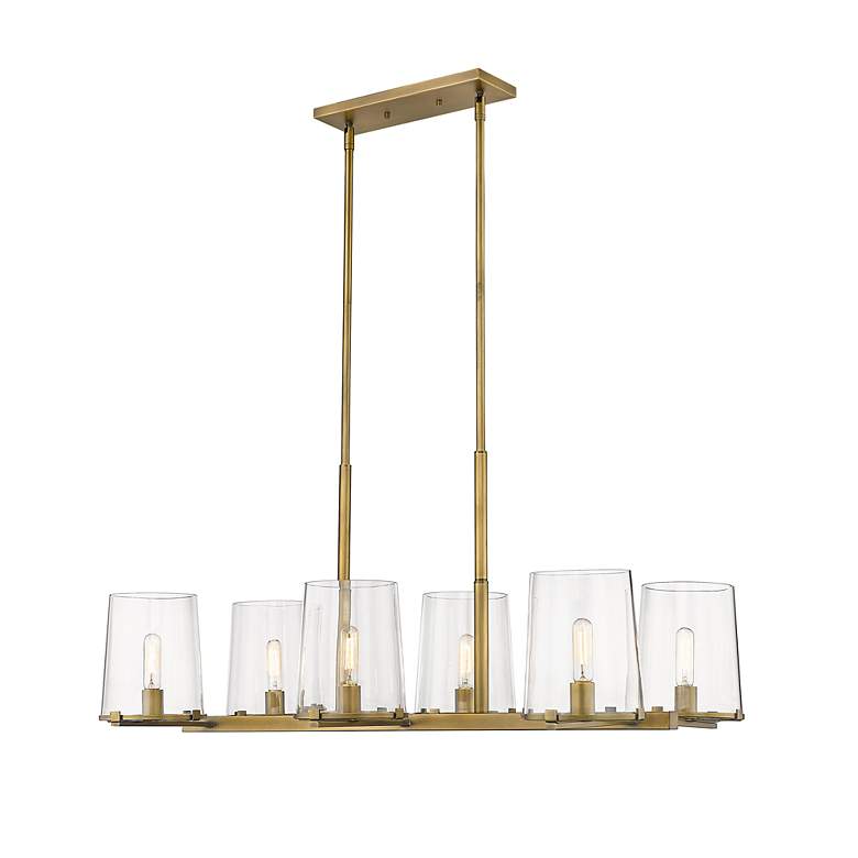 Image 7 Z-Lite Callista 43 1/2" Wide Rubbed Brass 6-Light Pendant more views
