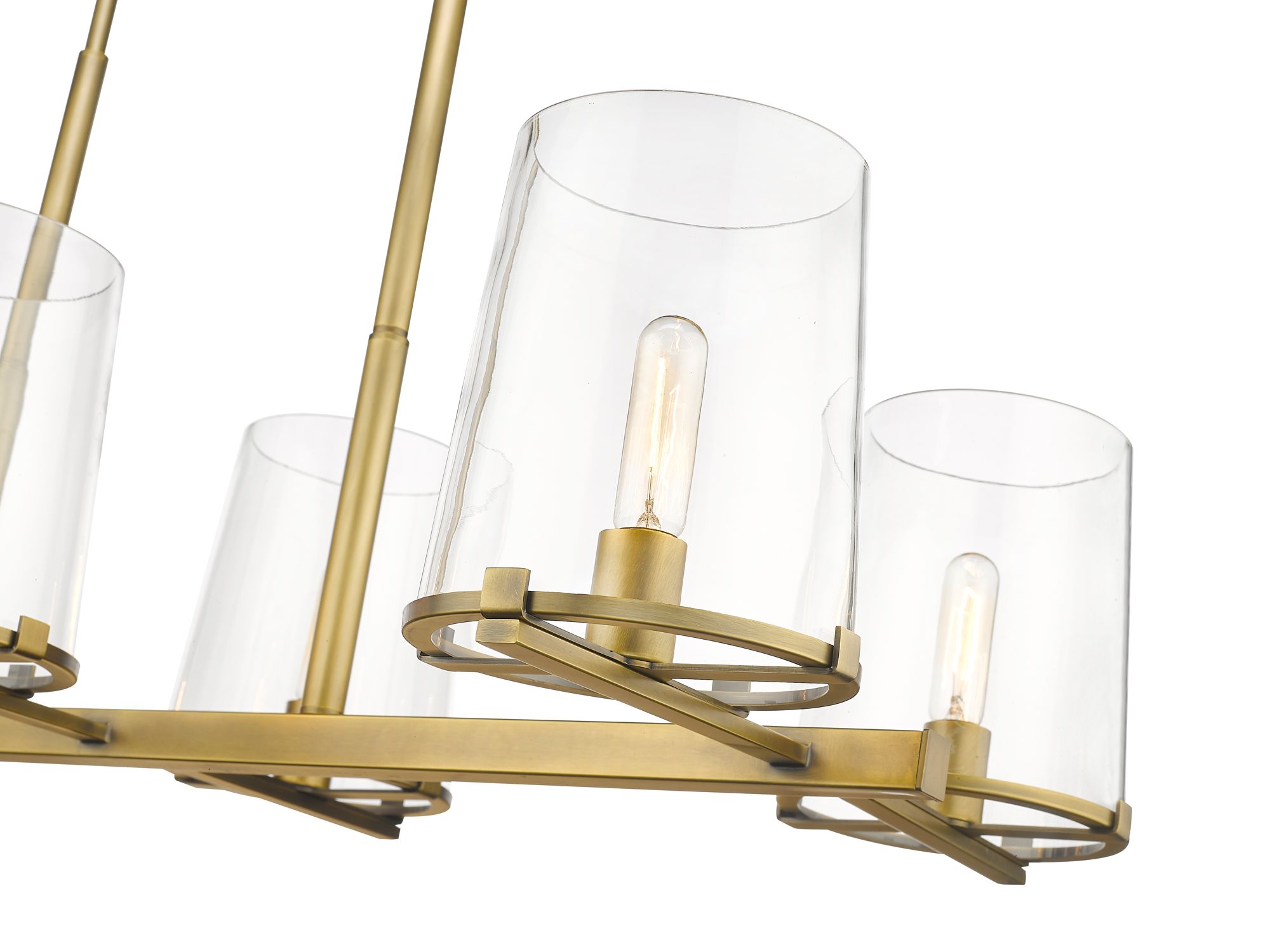 Z-Lite Callista 43 1/2" Wide Rubbed Brass 6-Light Pendant in scene