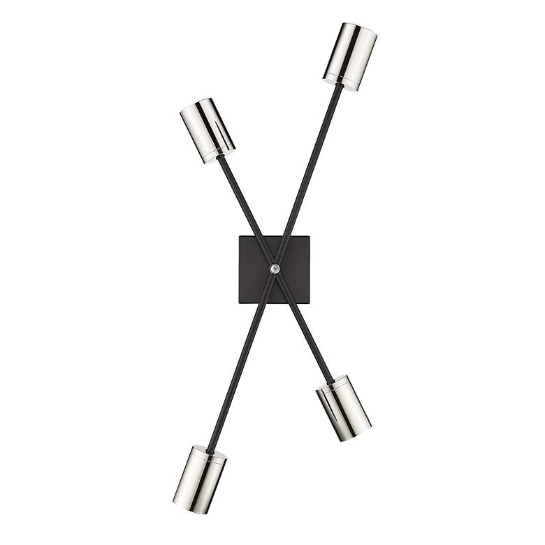 Image 5 Z-Lite Calumet 2 Light Wall Sconce in Mate Black + Polished Nickel more views
