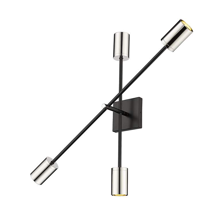 Image 6 Z-Lite Calumet 2 Light Wall Sconce in Mate Black + Polished Nickel more views