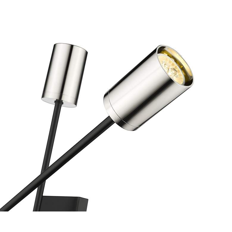 Image 7 Z-Lite Calumet 2 Light Wall Sconce in Mate Black + Polished Nickel more views