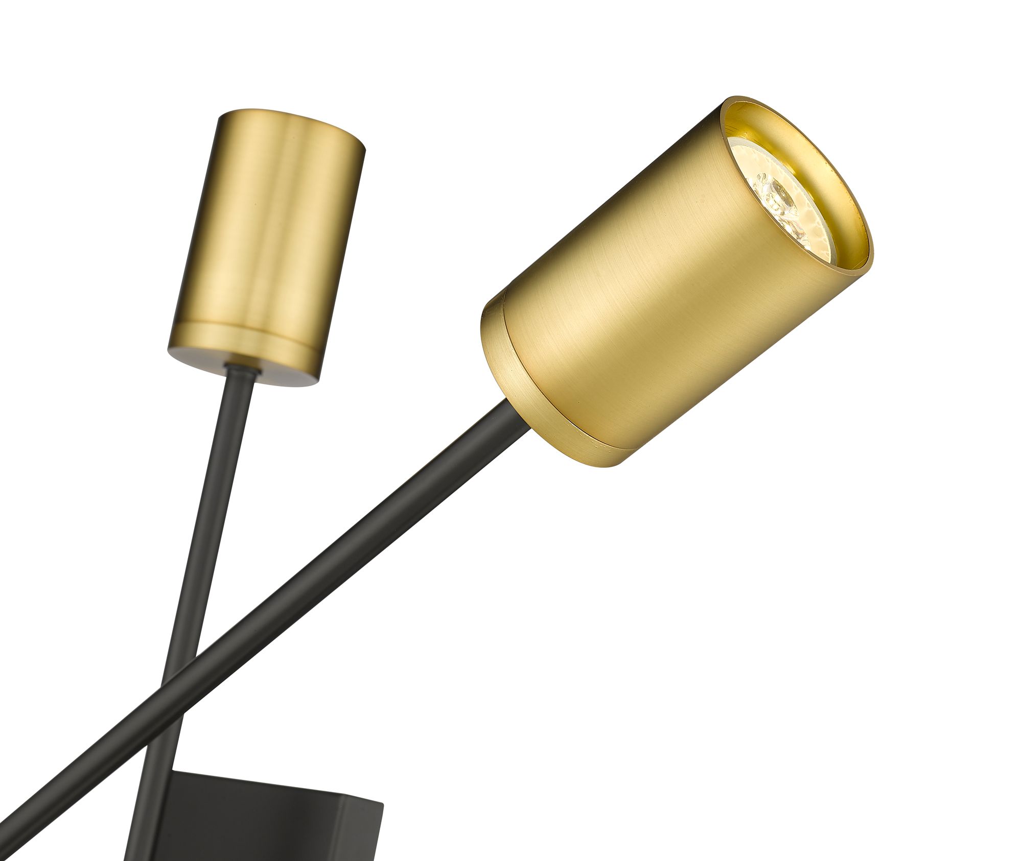 Image 3 Z-Lite Calumet 2 Light Wall Sconce in Matte Black + Olde Brass more views