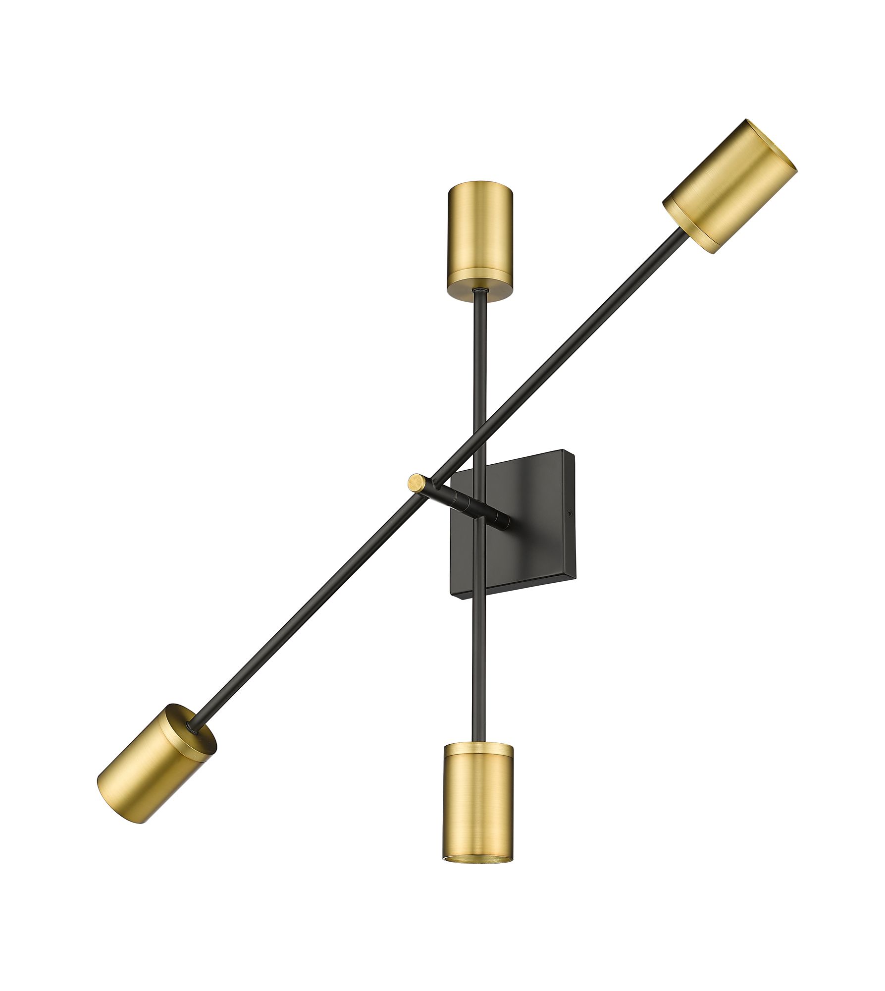 Image 4 Z-Lite Calumet 2 Light Wall Sconce in Matte Black + Olde Brass more views