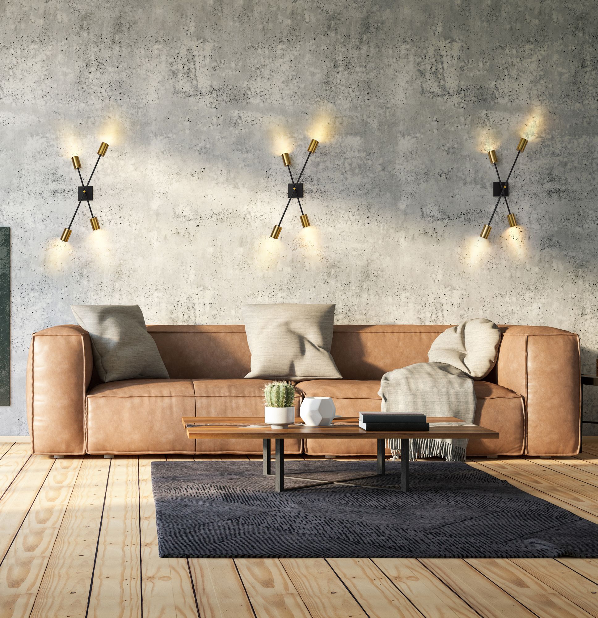 Image 6 Z-Lite Calumet 2 Light Wall Sconce in Matte Black + Olde Brass more views