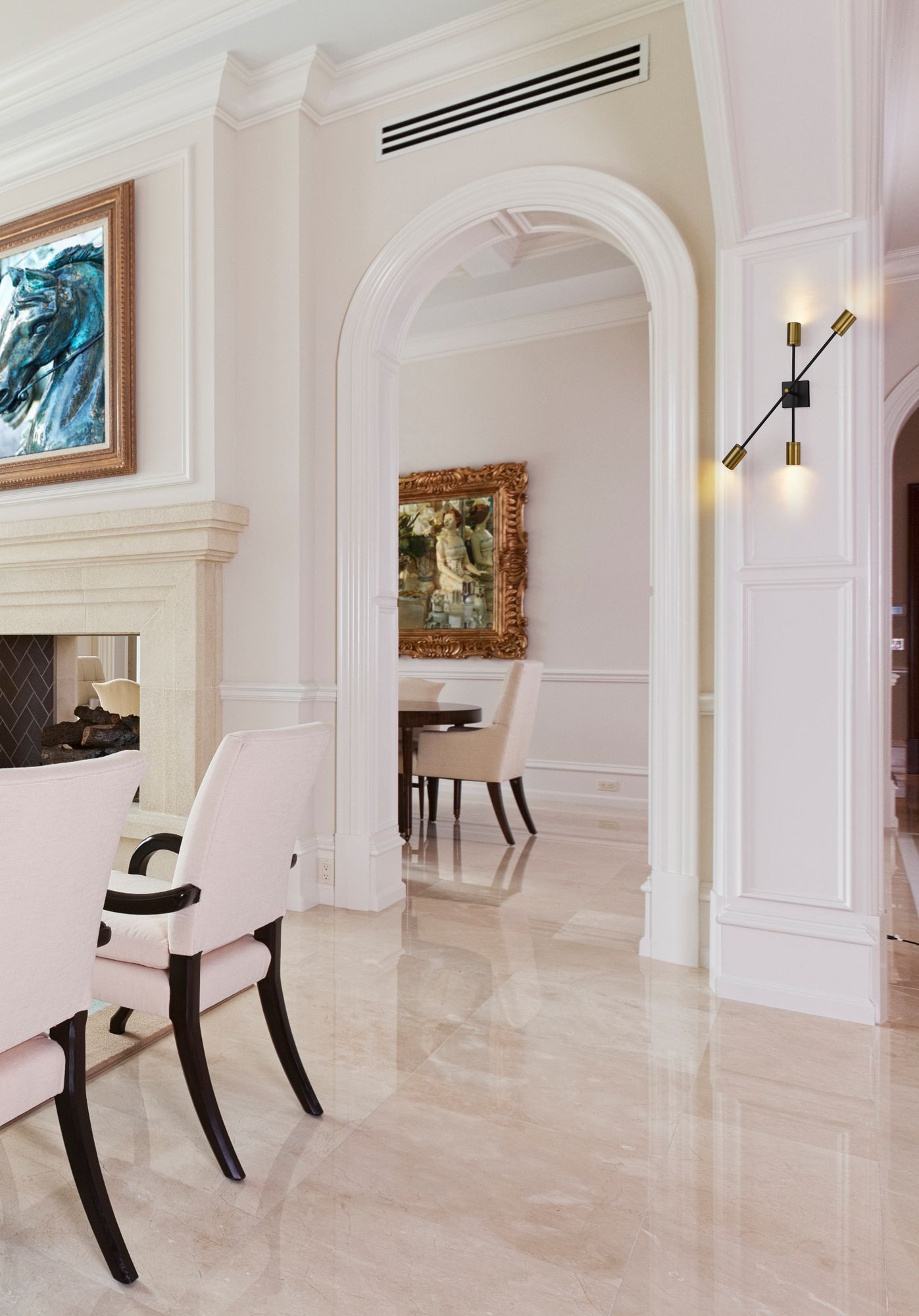 Image 7 Z-Lite Calumet 2 Light Wall Sconce in Matte Black + Olde Brass more views