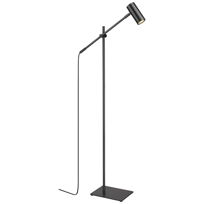 Image 1 Z-Lite Calumet 48 1/2 inch High Adjustable Matte Black Modern Floor Lamp
