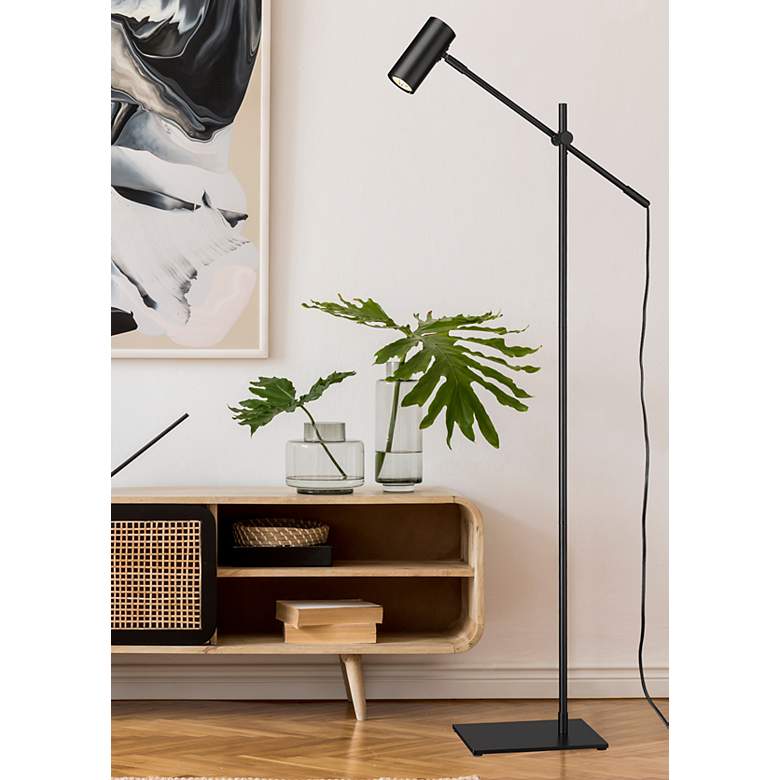 Image 1 Z-Lite Calumet 48 1/2" High Adjustable Matte Black Modern Floor Lamp