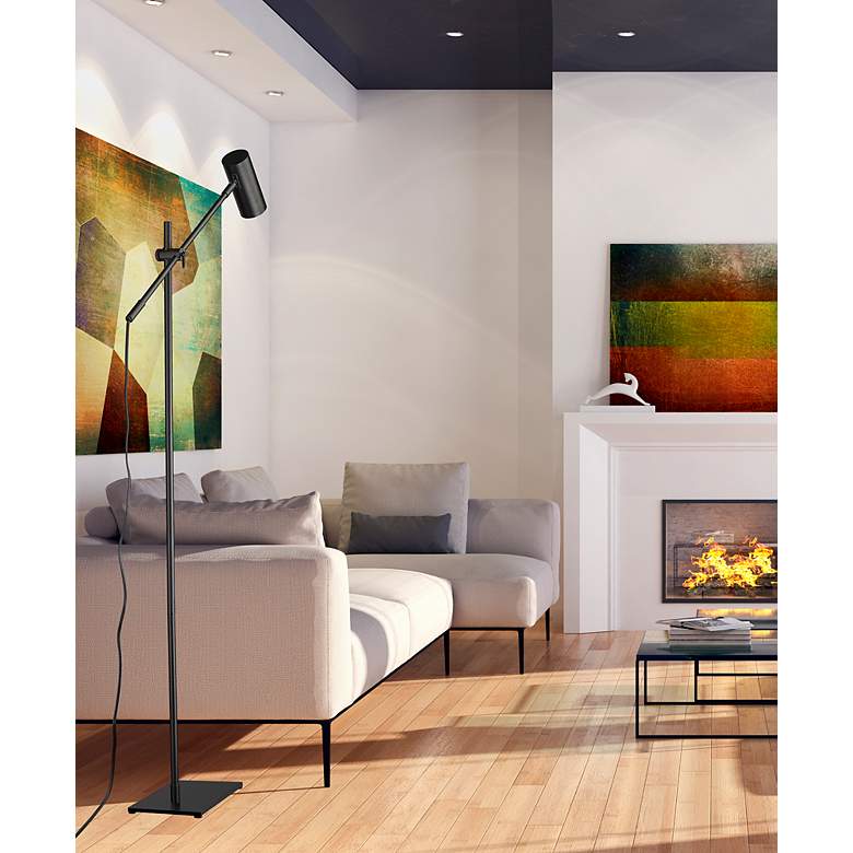 Image 3 Z-Lite Calumet 48 1/2" High Adjustable Matte Black Modern Floor Lamp more views