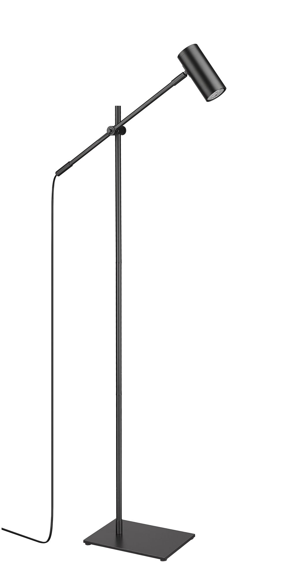 Z-Lite Calumet 48 1/2" High Adjustable Matte Black Modern Floor Lamp