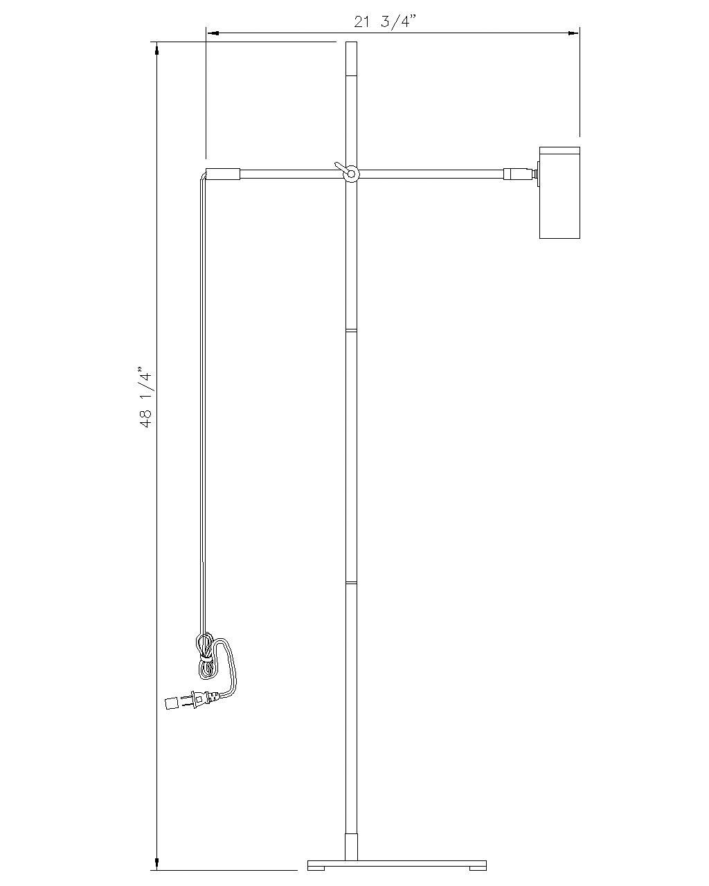 Z-Lite Calumet 48 1/2" High Adjustable Matte Black Modern Floor Lamp