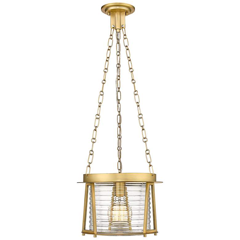 Image 2 Z-Lite Cape Harbor 13" Wide Rubbed Brass Pendant Light