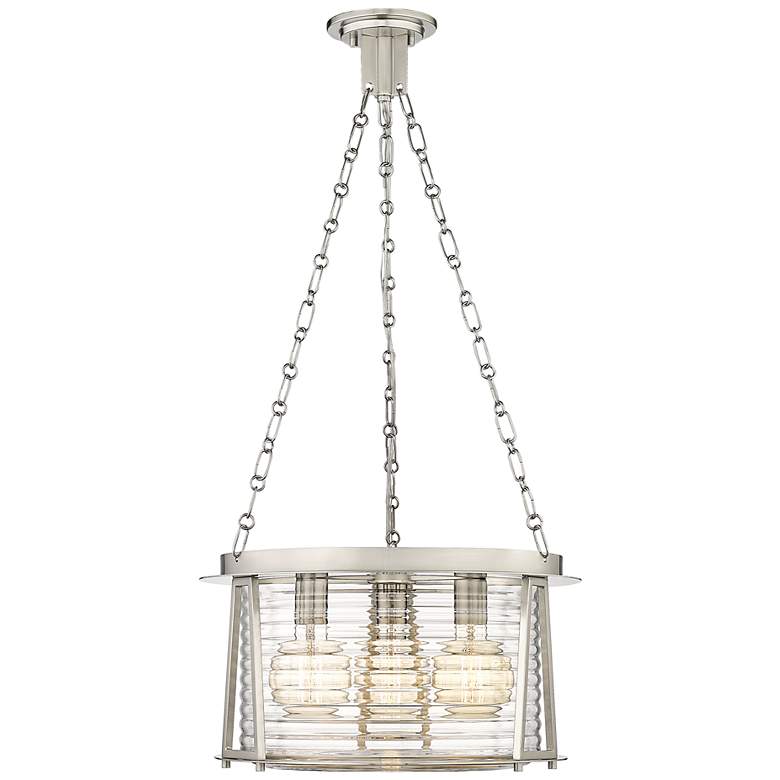 Image 2 Z-Lite Cape Harbor 18" Wide Brushed Nickel 3-Light Pendant