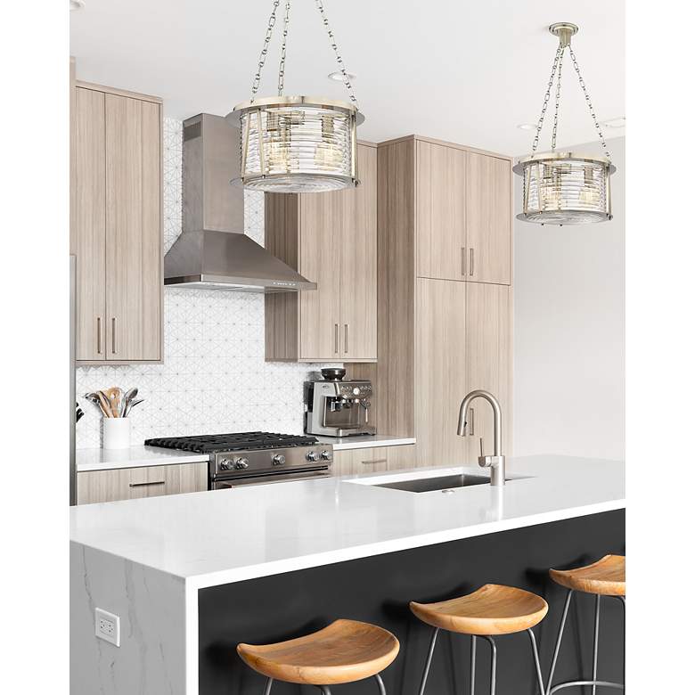 Image 3 Z-Lite Cape Harbor 18" Wide Brushed Nickel 3-Light Pendant more views