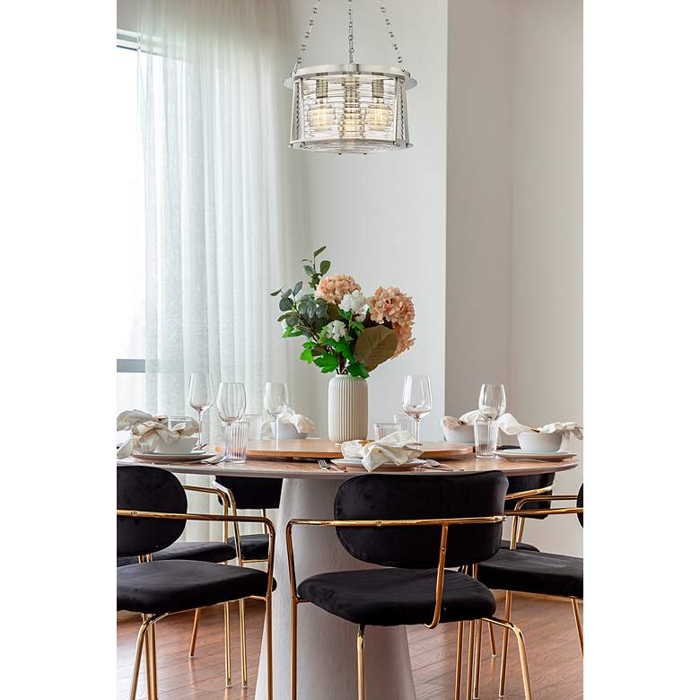 Image 4 Z-Lite Cape Harbor 18" Wide Brushed Nickel 3-Light Pendant more views